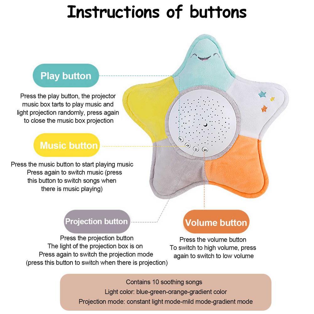 Egel & Zeester LED roterende ster projector nachtlampje