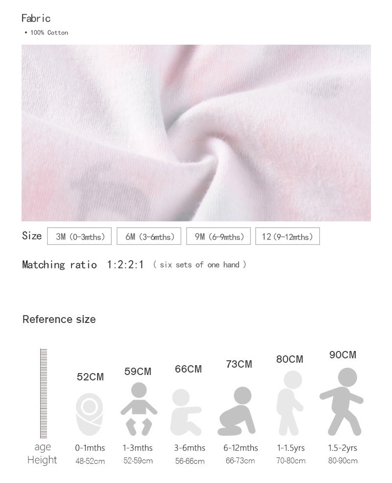 Cartoon 4-delige babykledingset