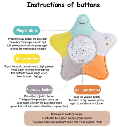 Egel & Zeester LED roterende ster projector nachtlampje