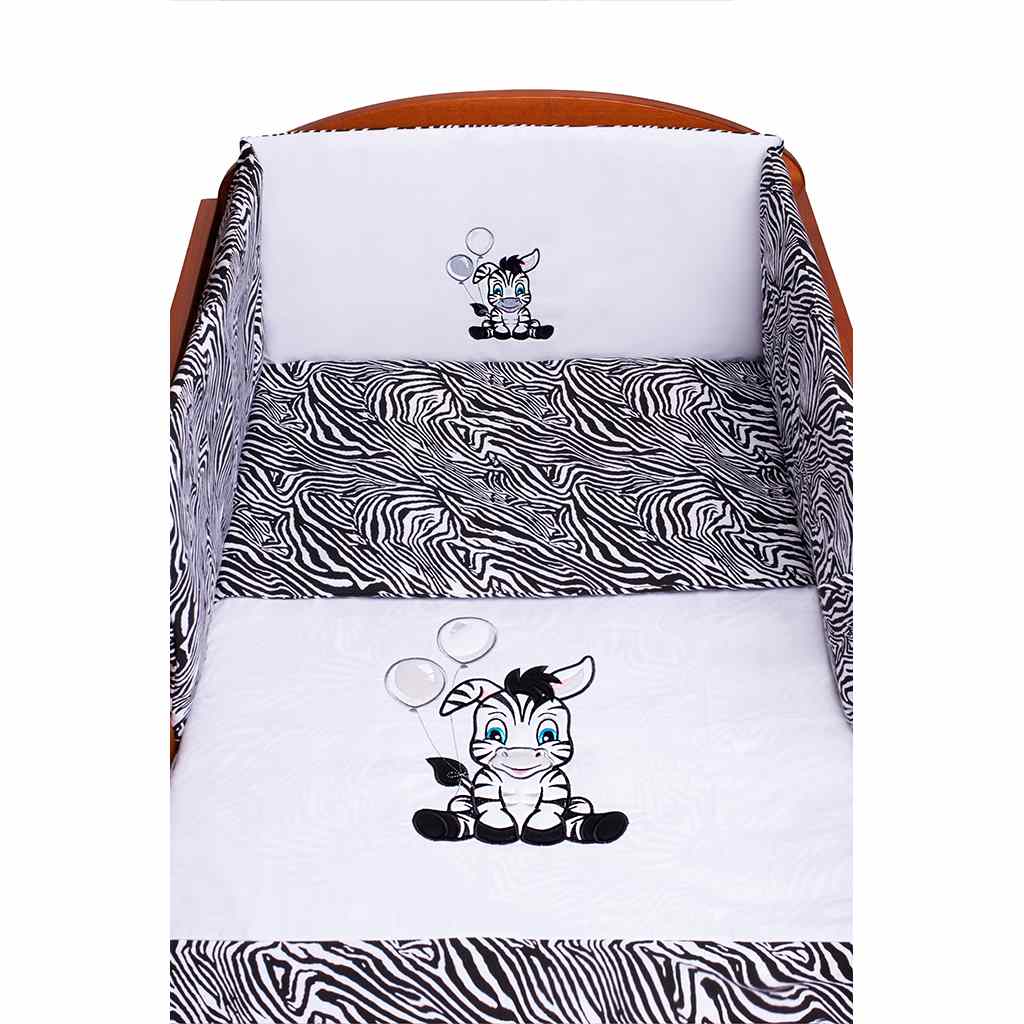 3-delig beddengoed New Baby Zebra 100/135 wit-zwart