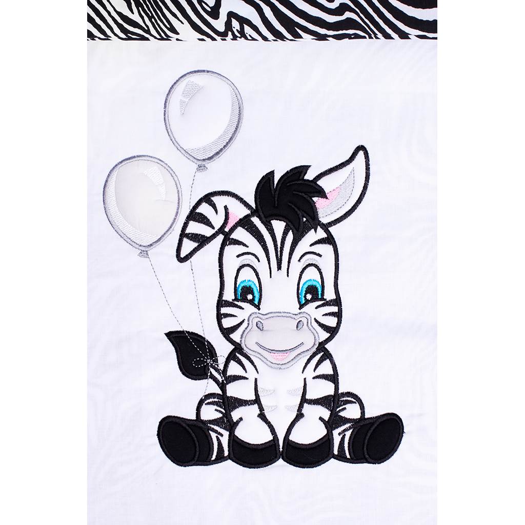 3-delig beddengoed New Baby Zebra 100/135 wit-zwart