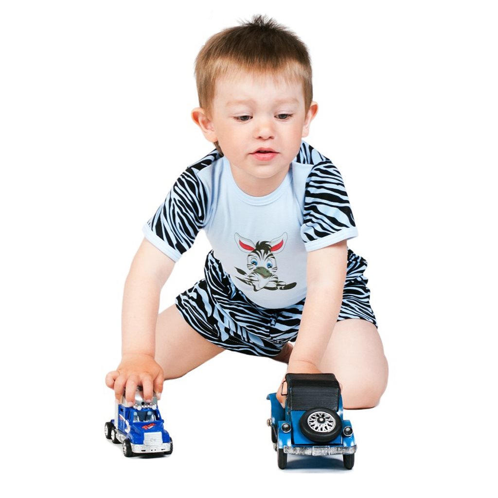 Baby short New Baby Zebra blauw, maat 116 (5-6 jaar)