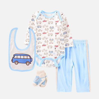 Cartoon 4-delige babykledingset