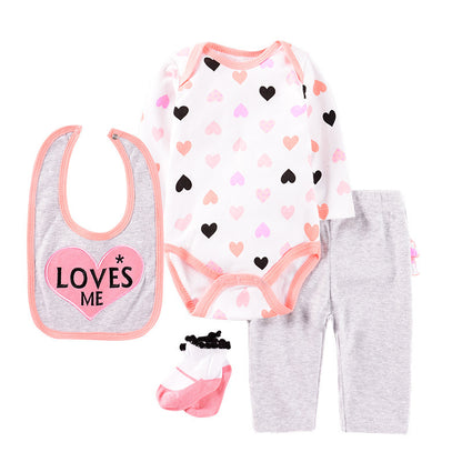 Cartoon 4-delige babykledingset