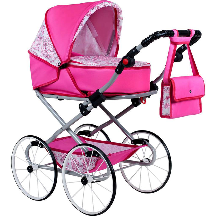 Baby retro-poppenwagen 2-in-1 New Baby Natálka roze