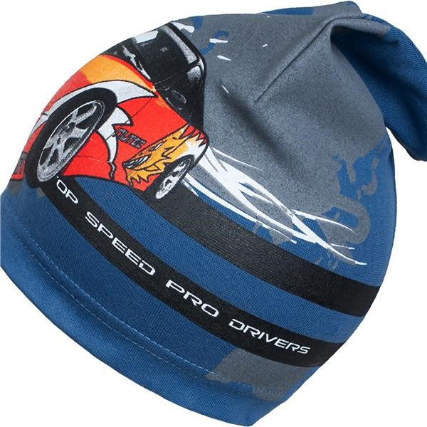 Lente babymutsje New Baby auto blauw, maat 104 (3-4 jaar)