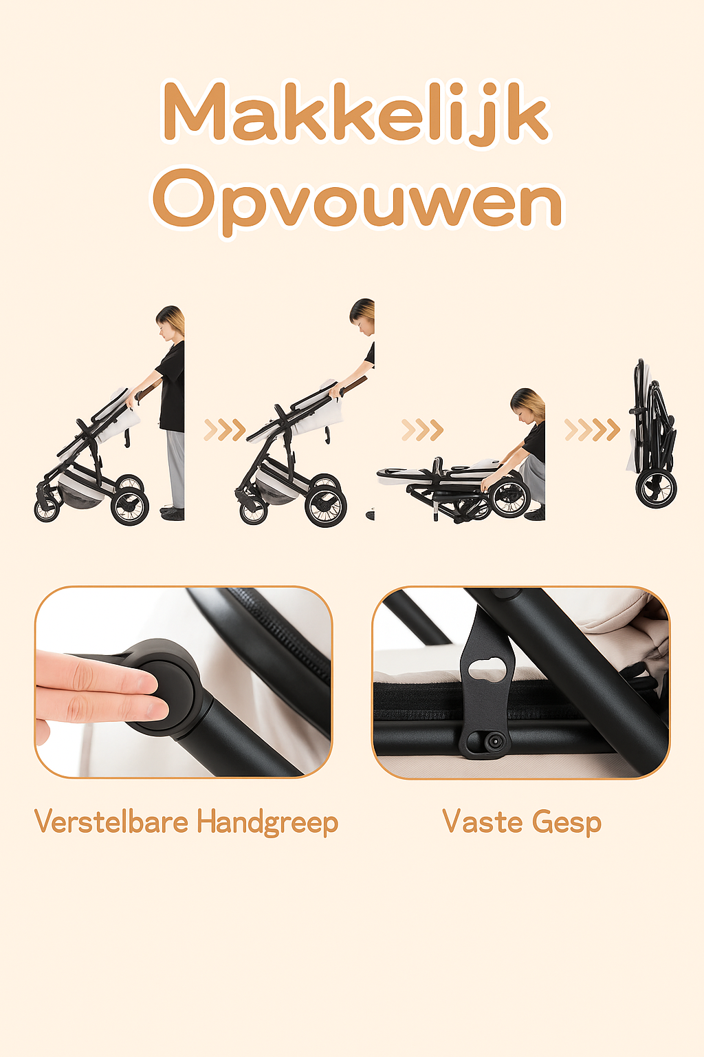Luxe 3-in-1 Baby Kinderwagen – Veilig, Comfortabel & Stijlvol Reizen