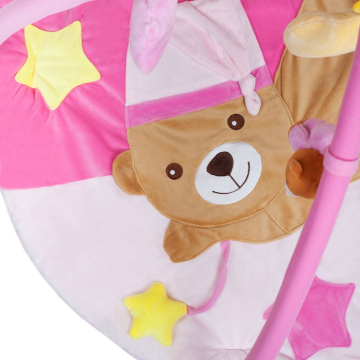 Speeldeken met melodie PlayTo slapende teddybeer roze