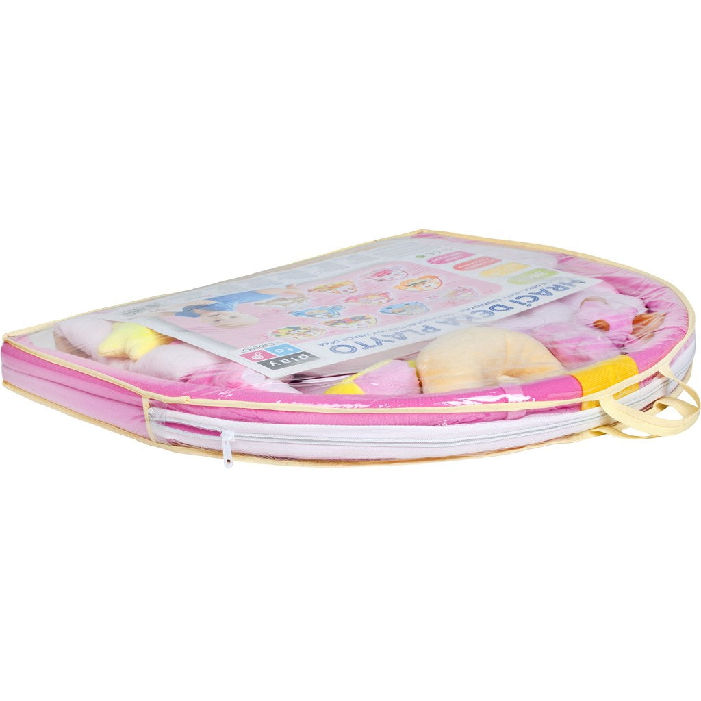 Speeldeken met melodie PlayTo slapende teddybeer roze