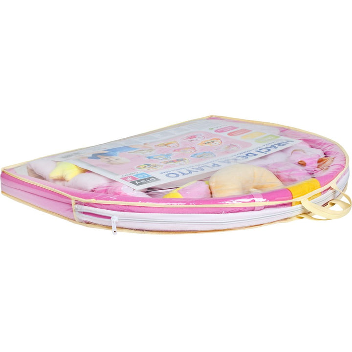 Speeldeken met melodie PlayTo slapende teddybeer roze