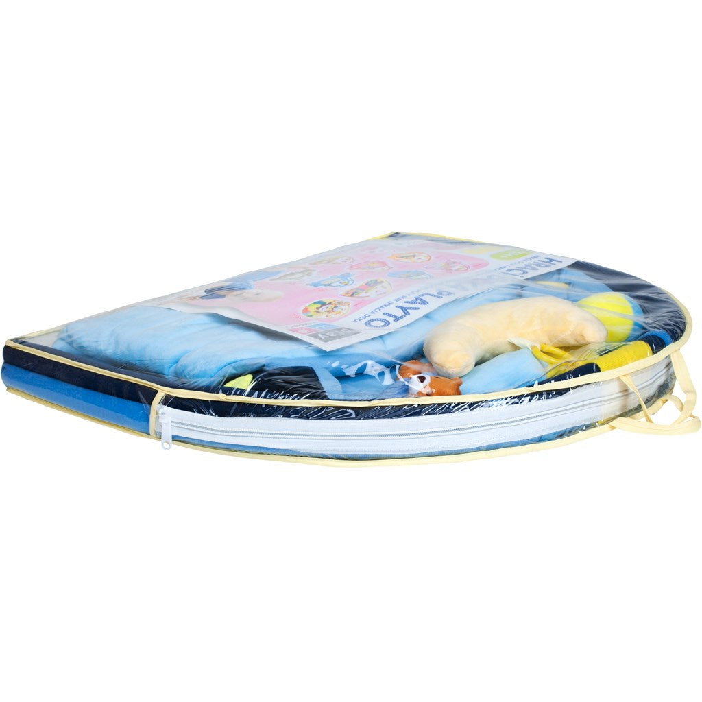 Speeldeken met melodie PlayTo slapende teddybeer blauw