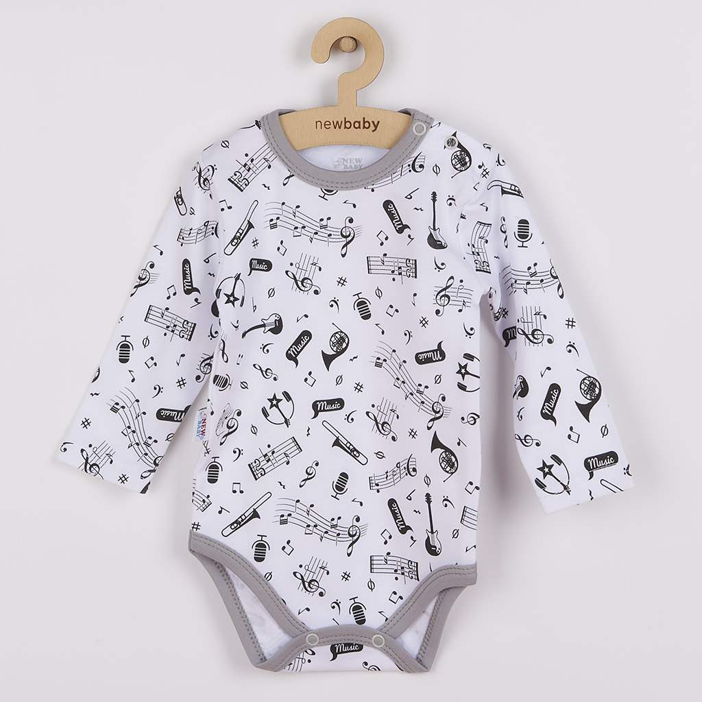 Baby body met lange mouwen New Baby Music, maat 80 (9-12 mnd)