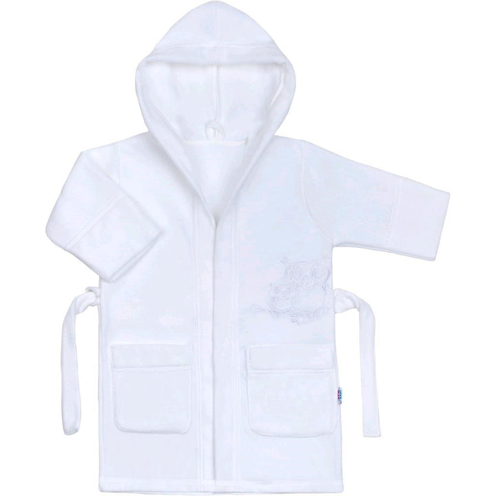 Babybadjas New Baby Owls wit, maat 110 (4-5 jaar)