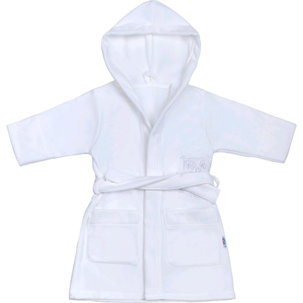Babybadjas New Baby Owls wit, maat 110 (4-5 jaar)