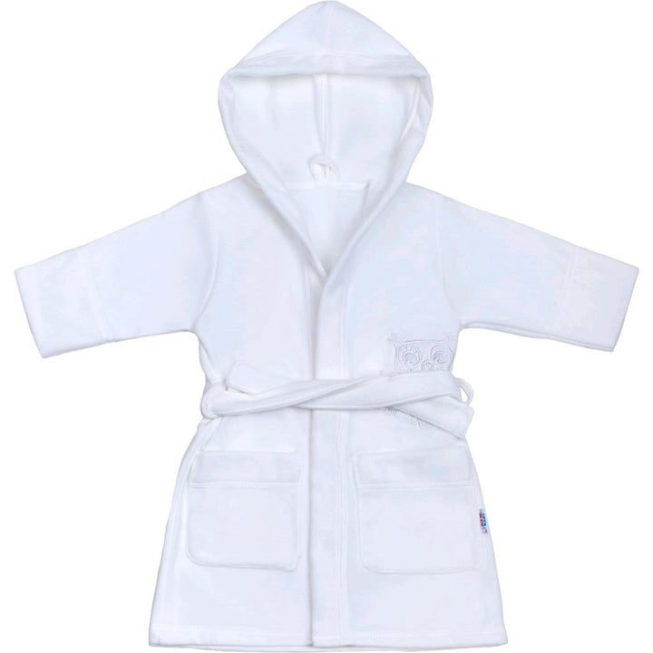 Babybadjas New Baby Owls wit, maat 110 (4-5 jaar)