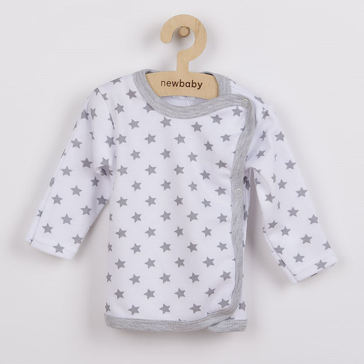 New Baby Classic II baby hemdje grijs met sterren, maat 68 (4-6 mnd)
