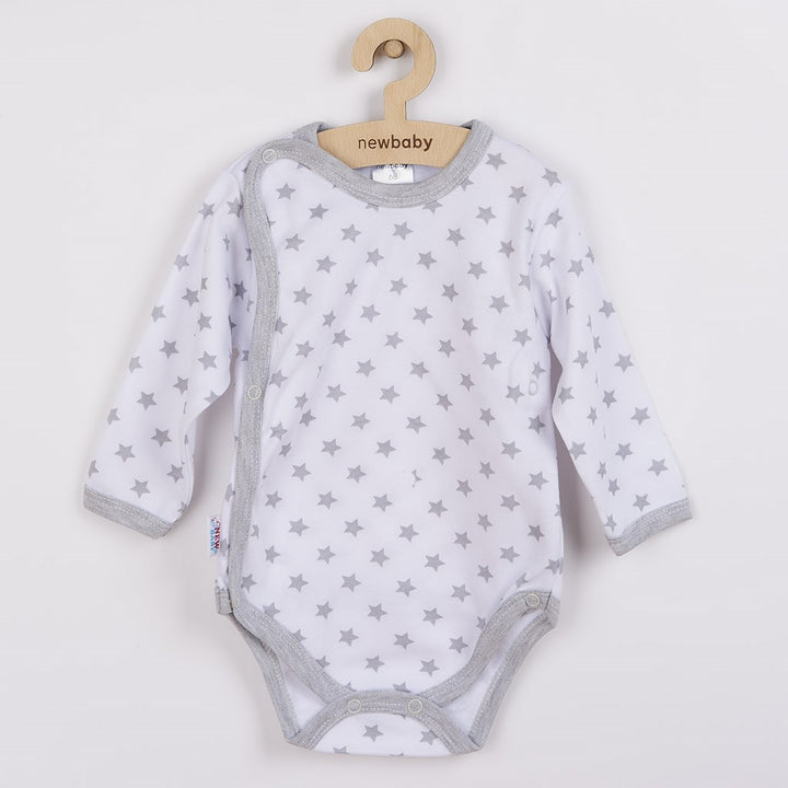New Baby Classic II baby body grijs met sterren, maat 74 (6-9 mnd)