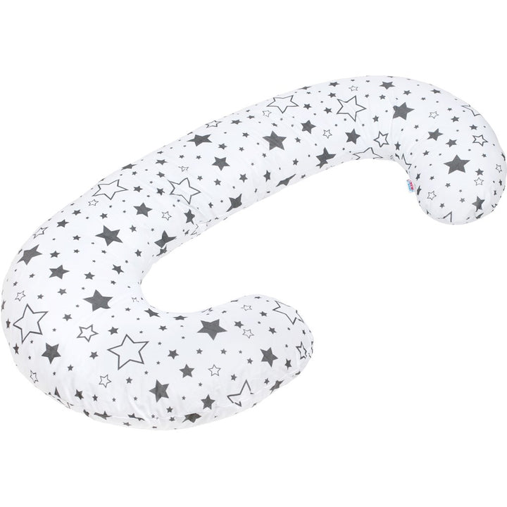 Universeel C-vormig voedingskussen New Baby sterren grijs – productfoto