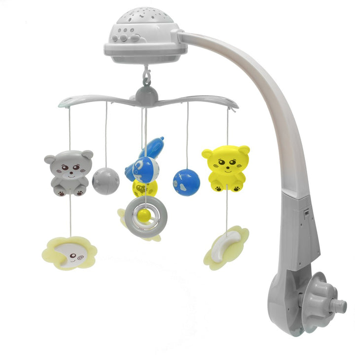 Carousel boven het ledikant met lichtprojector Baby Mix grijs