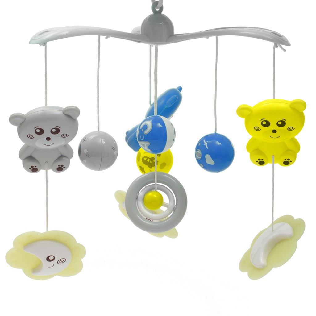 Carousel boven het ledikant met lichtprojector Baby Mix grijs