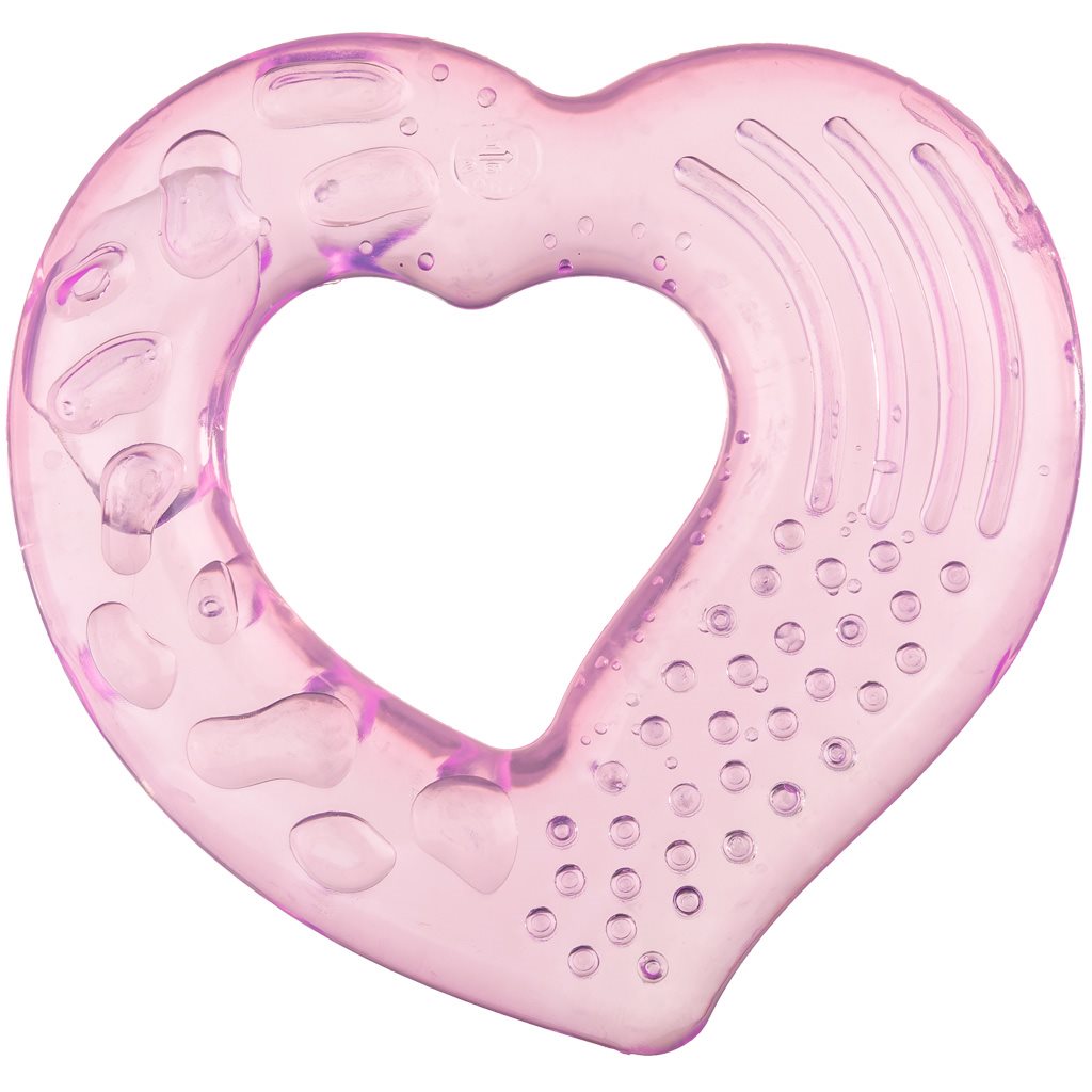 Koelbijtring Akuku hart roze