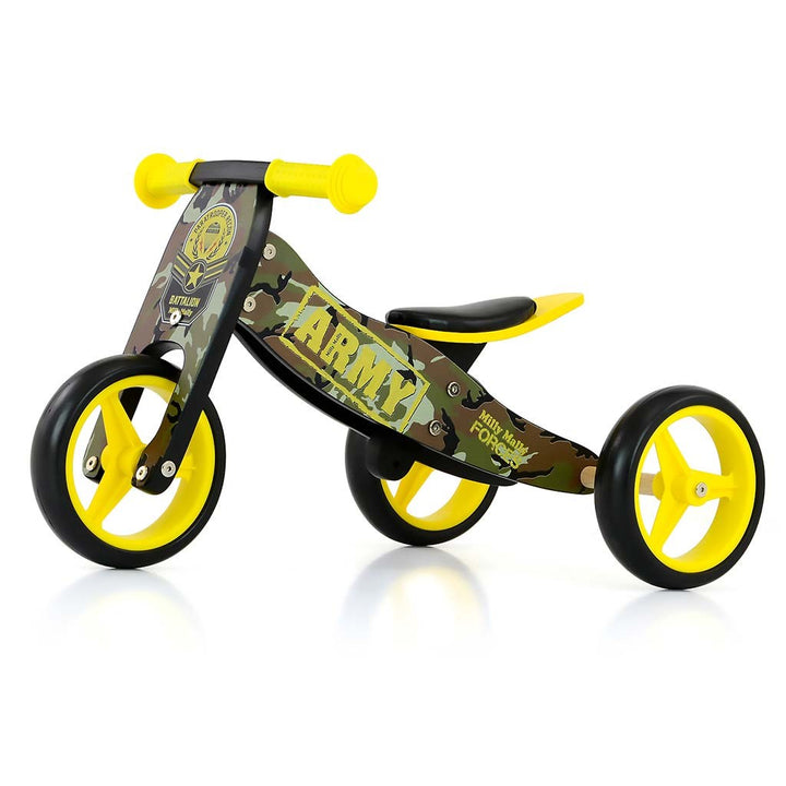 Kinder multifunctionele 2-in-1 Milly Mally JAKE Army fiets