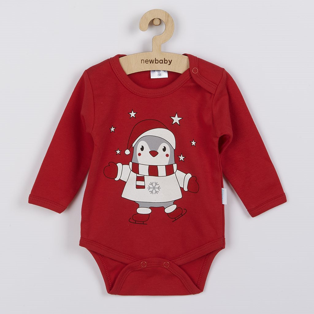 New Baby Winter Penguin baby body met lange mouwen, maat 68 (4-6 mnd)