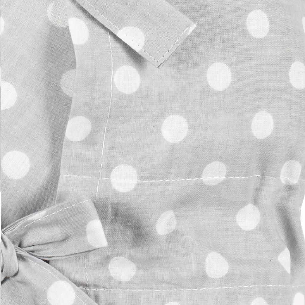 Klassieke inbakerdoek met striksluiting New Baby grijs met stippen – detailfoto 1