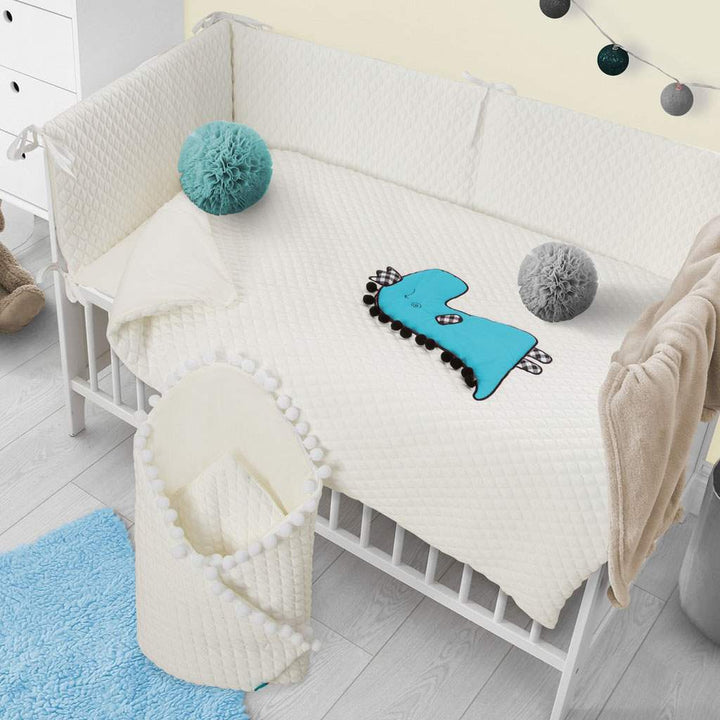 3-delig beddengoed Belisima Dino 3D 90/120 crème-roze