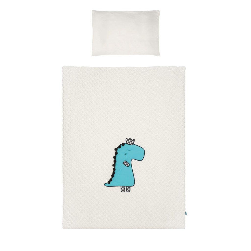 5-delig beddengoed Belisima Dino 3D 100/135 crème-turquoise