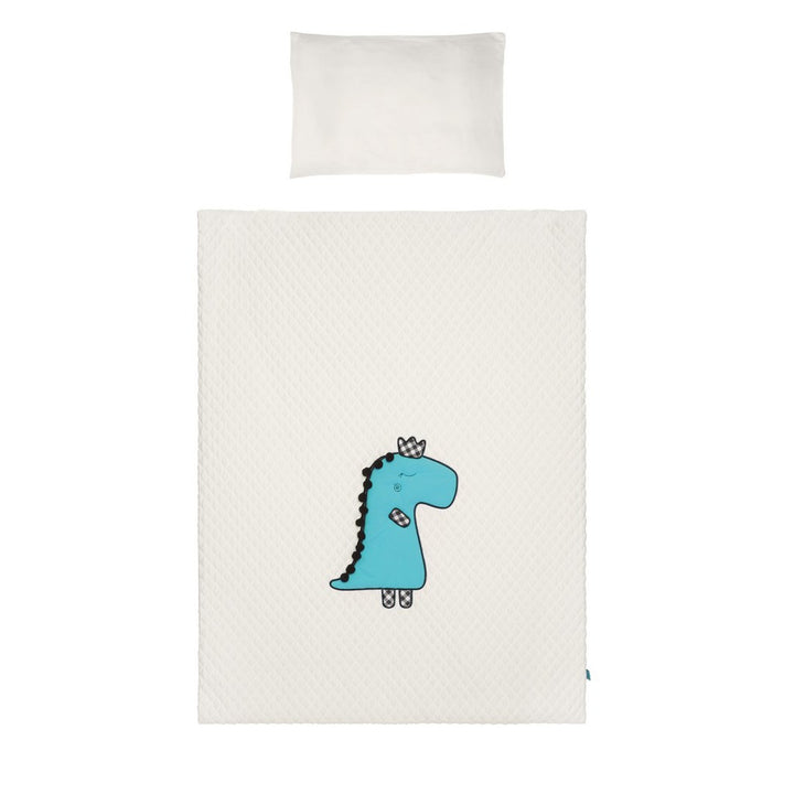 5-delig beddengoed Belisima Dino 3D 100/135 crème-turquoise
