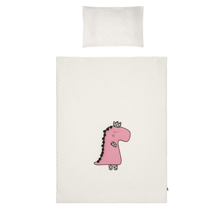 6-delig beddengoed Belisima Dino 3D 90/120 crème-roze