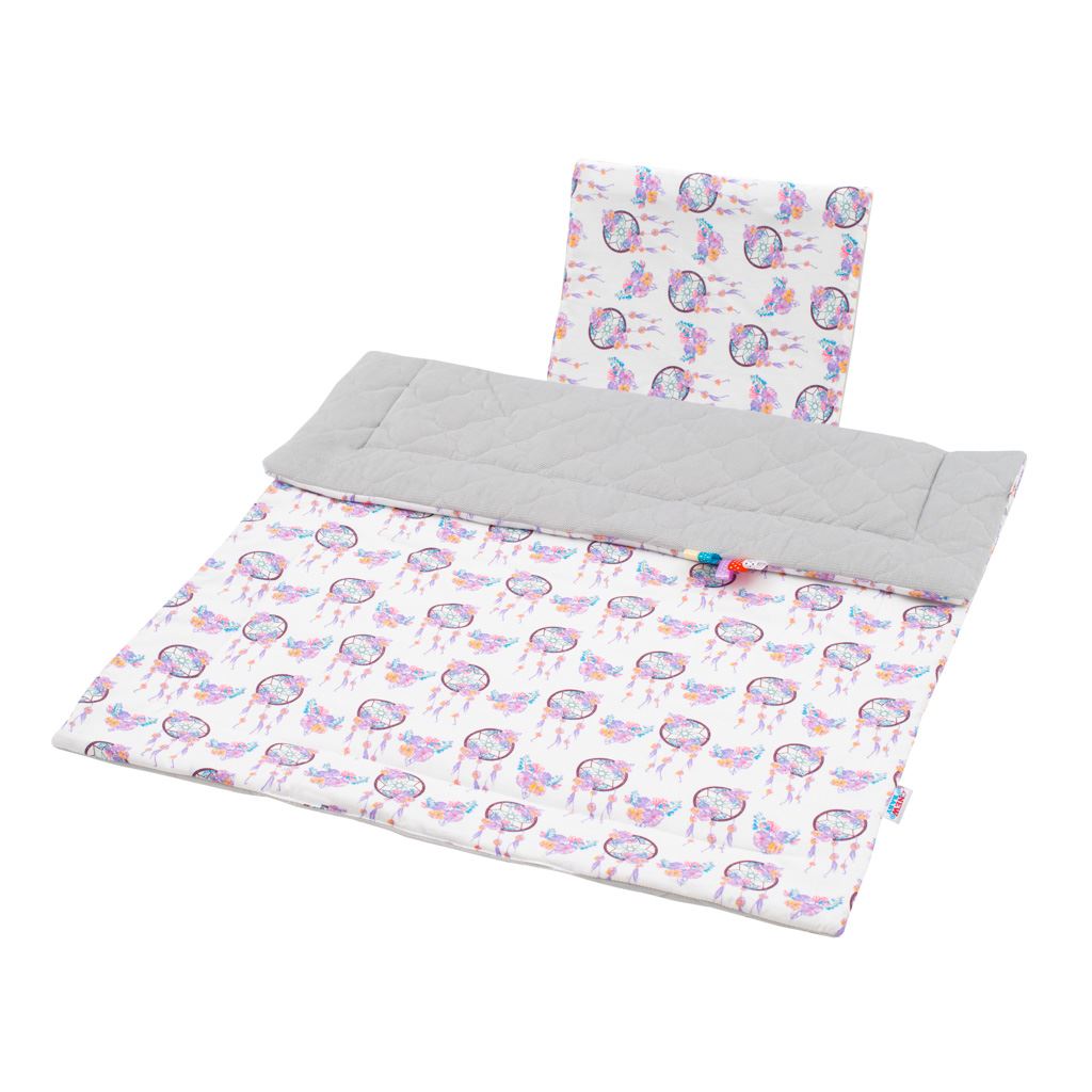 Omkeerbare Velvet kinderwagenset New Baby Dreamcatcher grijs
