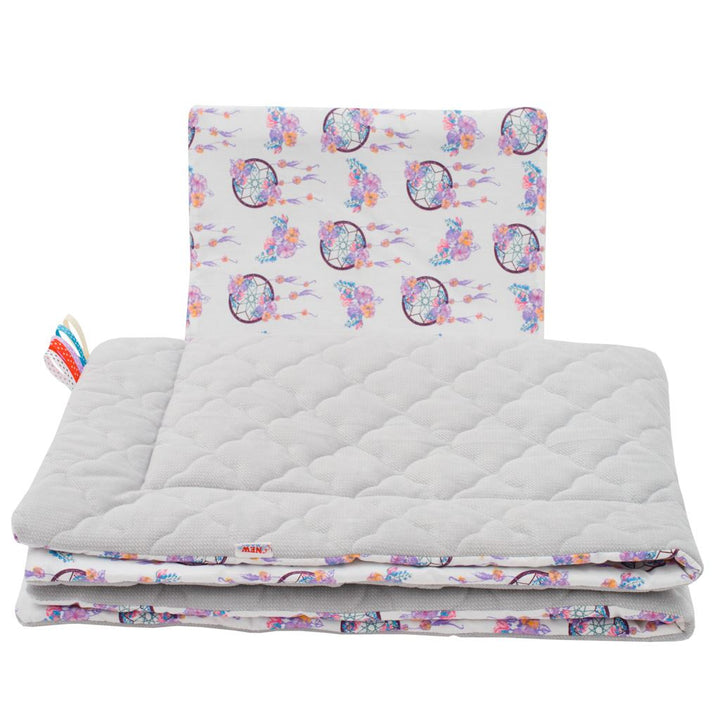 Omkeerbare Velvet kinderwagenset New Baby Dreamcatcher grijs