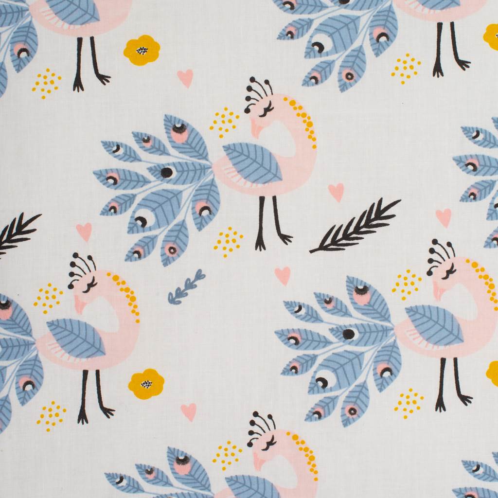 Omkeerbare Velvet kinderwagenset New Baby Peacocks roze