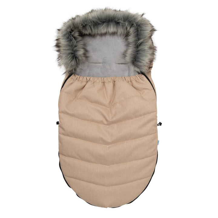 New Baby babyvoetenzak met bont beige