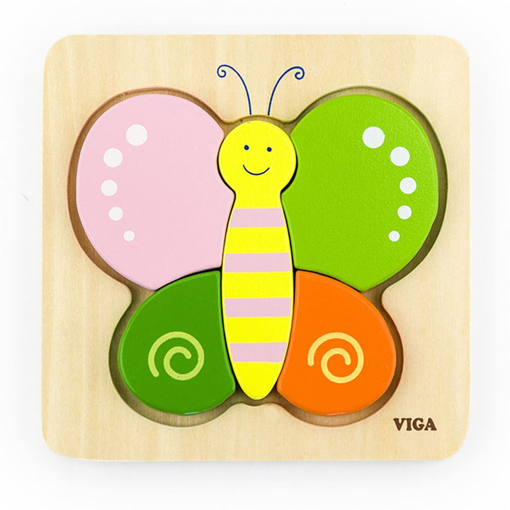 Houten puzzel voor kinderen Viga Vlinder