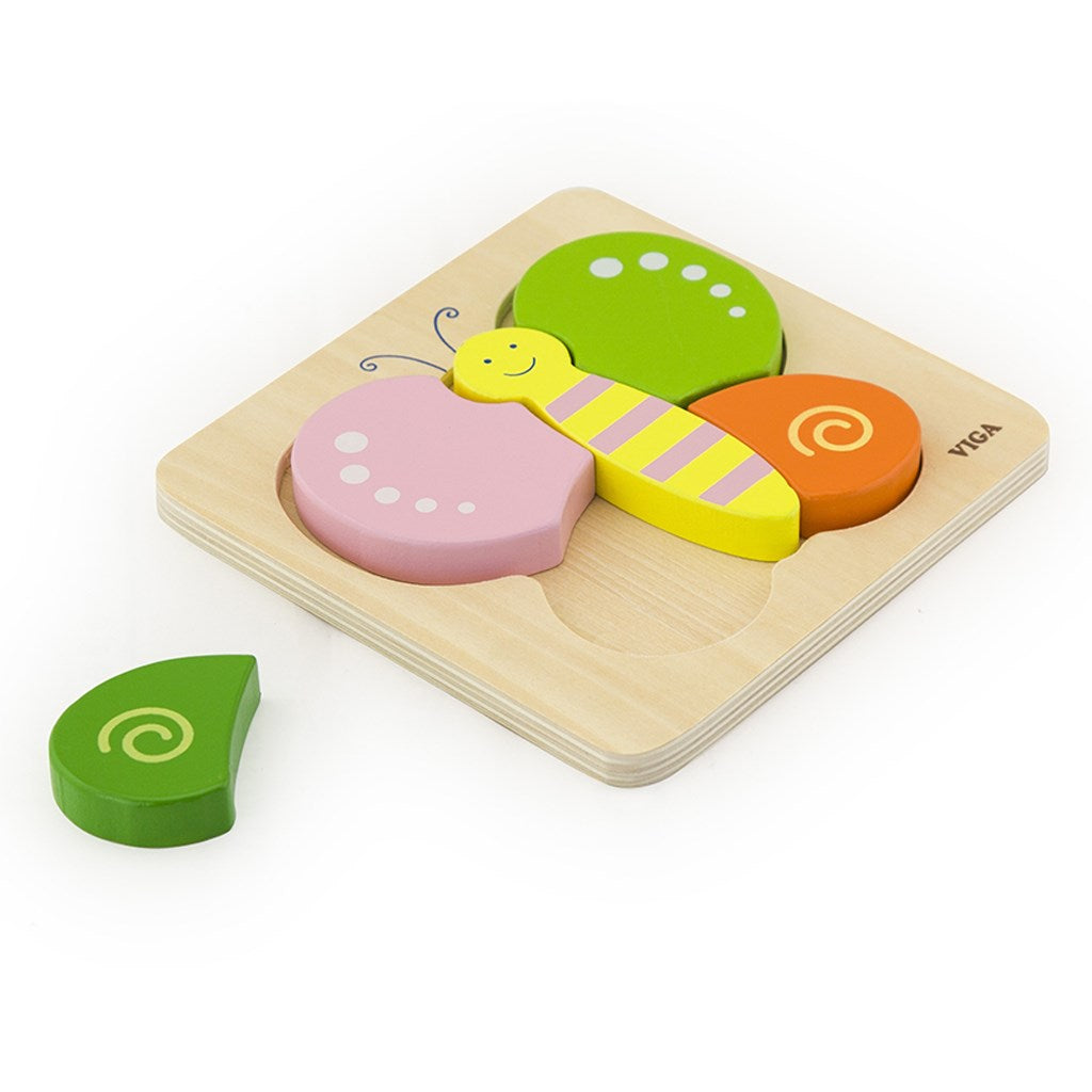 Houten puzzel voor kinderen Viga Vlinder