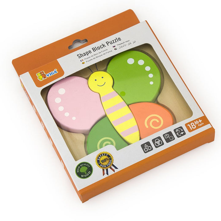 Houten puzzel voor kinderen Viga Vlinder