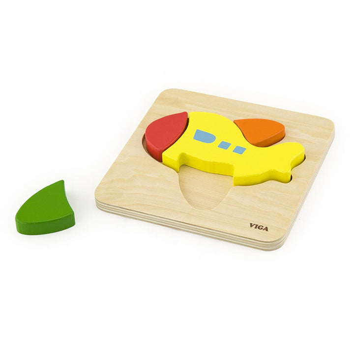 Houten puzzel voor kinderen Viga Vliegtuig