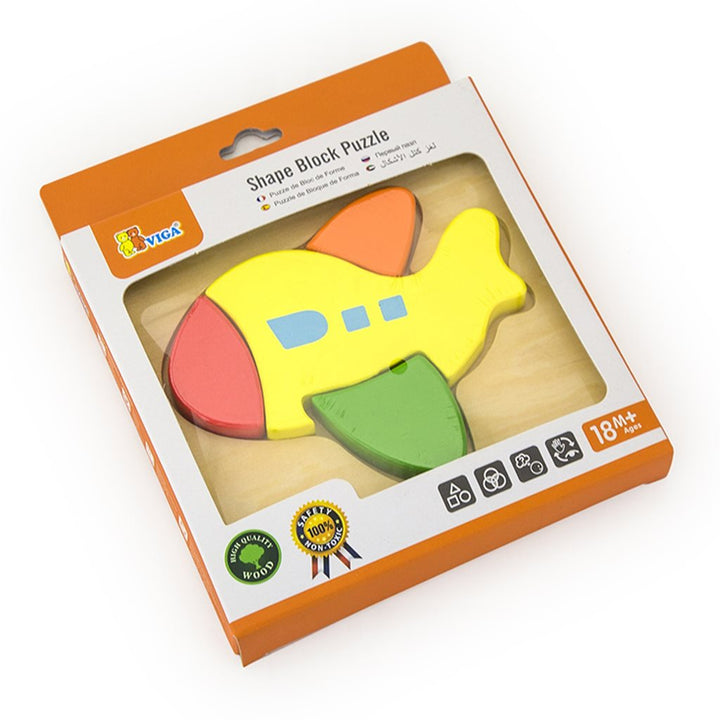 Houten puzzel voor kinderen Viga Vliegtuig