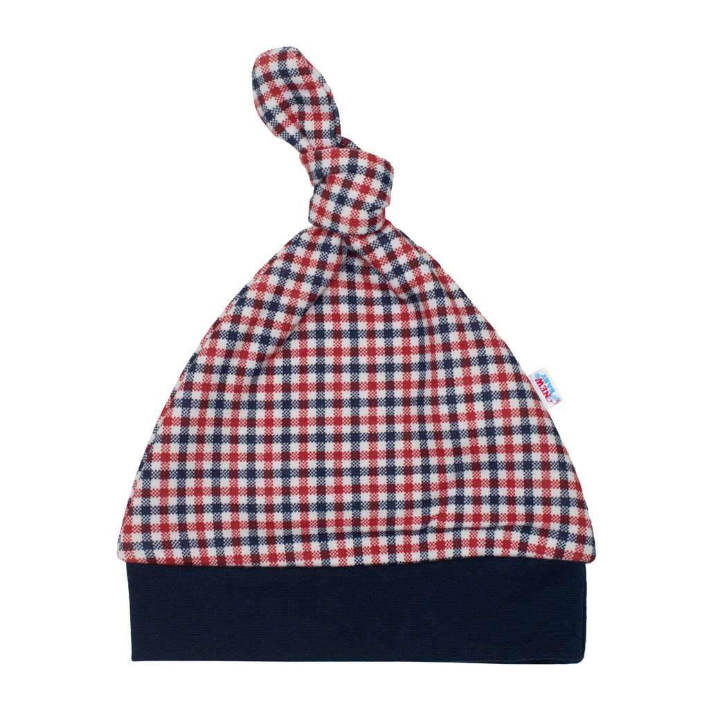 Katoenen babymutsje New Baby Checkered, maat 68 (4-6 mnd)