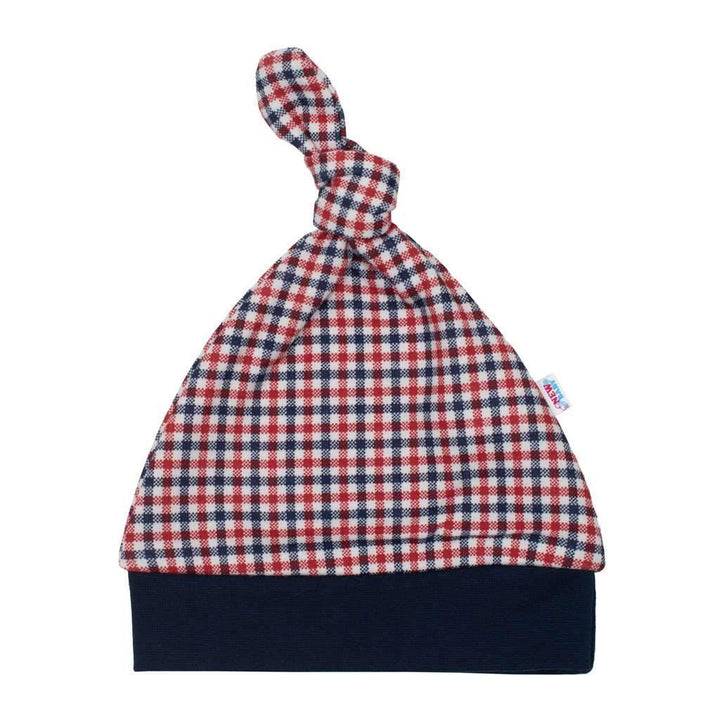 Katoenen babymutsje New Baby Checkered, maat 68 (4-6 mnd)
