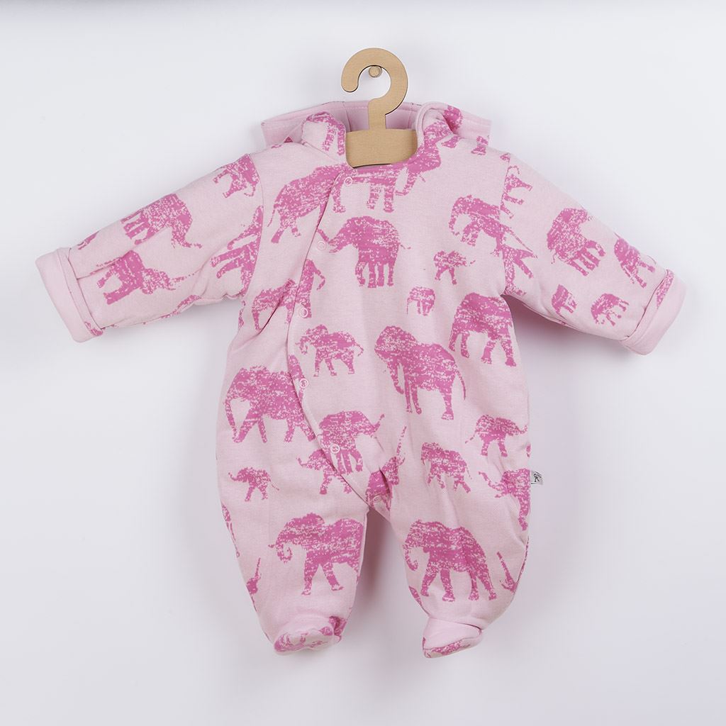 Baby Service Elephants roze, maat 68 (4-6 mnd)