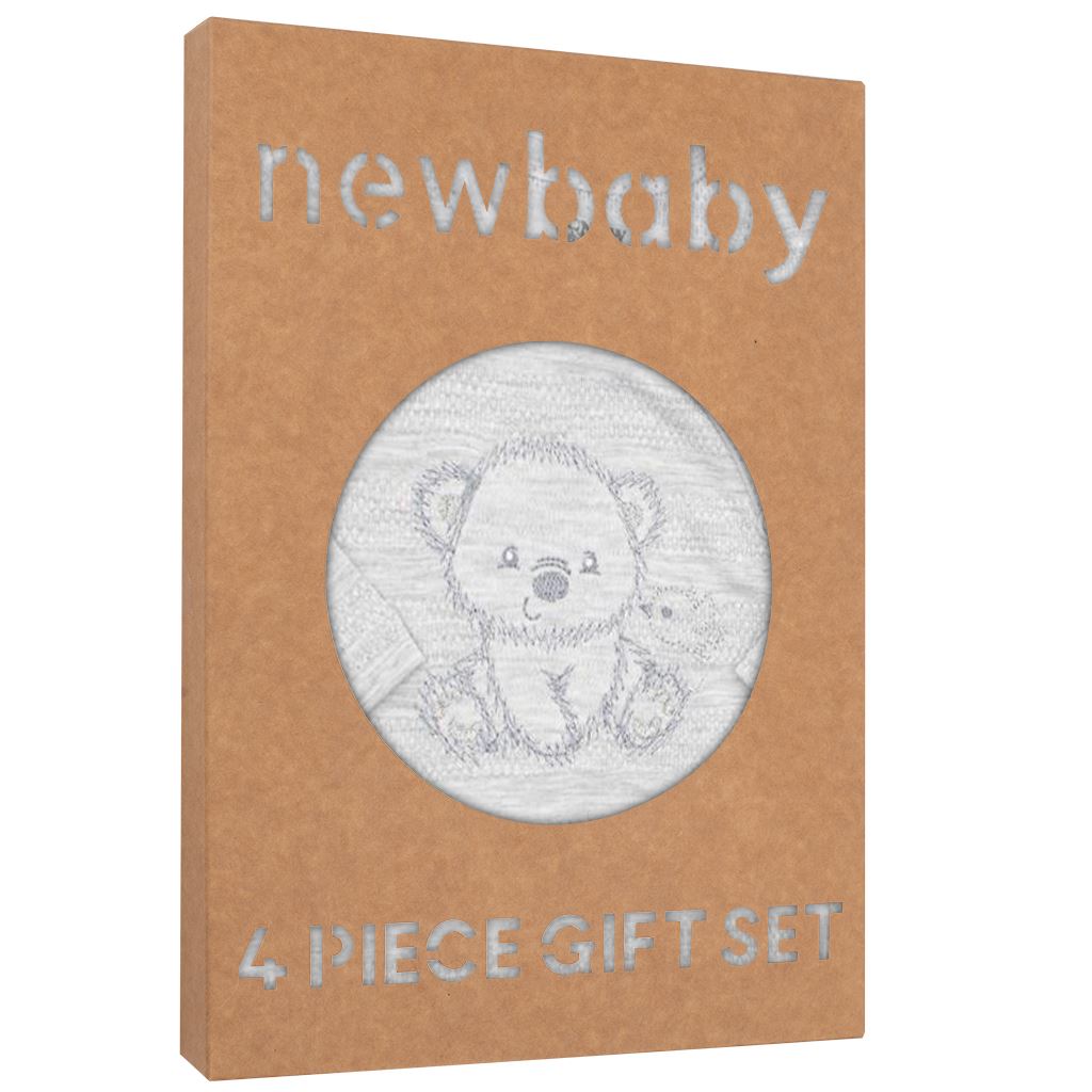 New Baby Sweet Bear kraamset grijs, maat 56 (0-3 mnd)