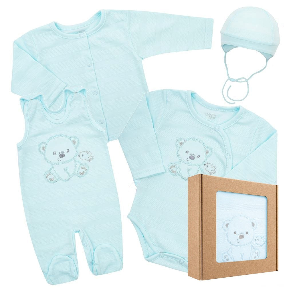 New Baby Sweet Bear kraamset blauw, maat 62 (3-6 mnd)