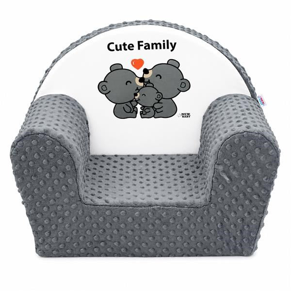 New Baby Cute Family grijze Minky kinderfauteuil