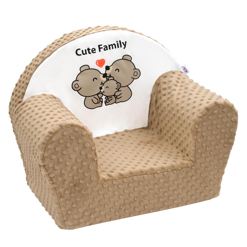 New Baby Cute Family cappuccino kinderfauteuil in minky