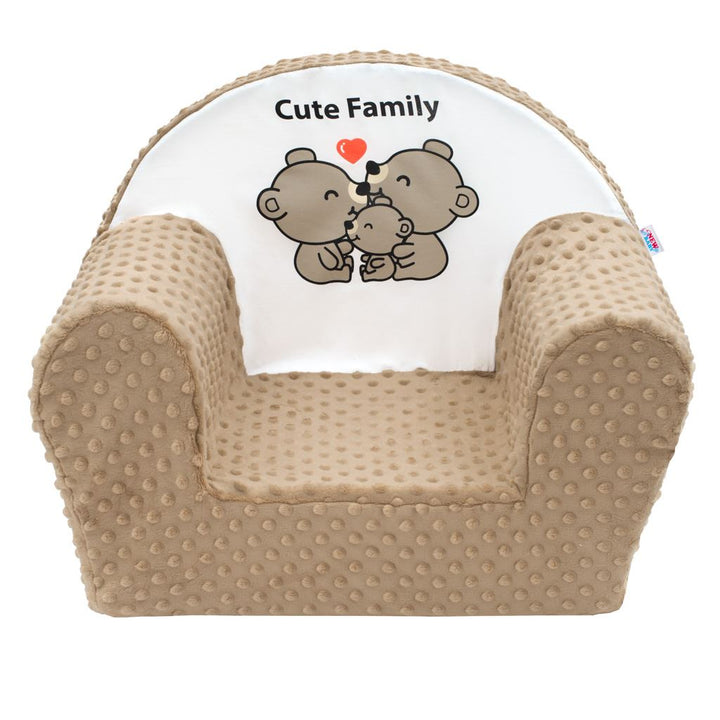 New Baby Cute Family cappuccino kinderfauteuil in minky