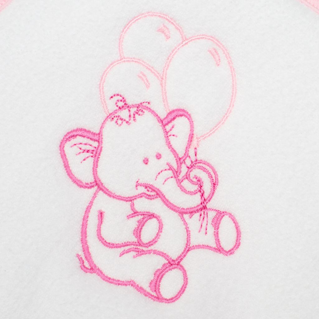 Baby badstof handdoek met borduurwerk en capuchon New Baby 100x100 wit olifant